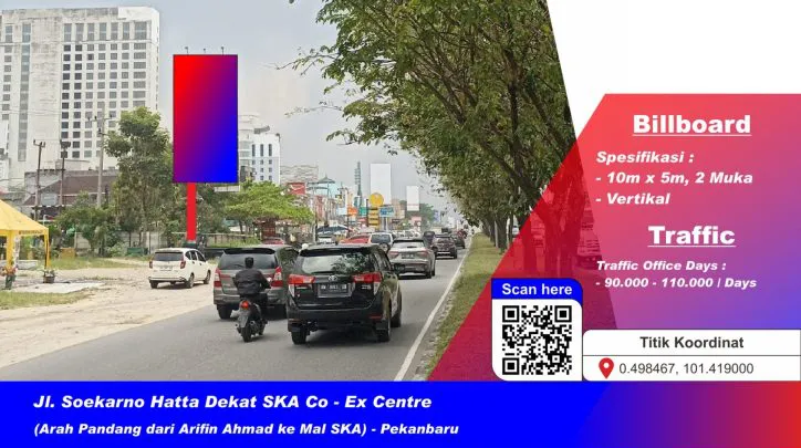 Lokasi Sewa Billboard dan Baliho di Jl. Soekarno Hatta (Dekat SKA CO-EX Centre) Pekanbaru Riau