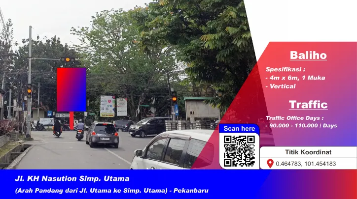 Lokasi Sewa Billboard dan Baliho di Jl. KH. Nasution, Simpang Utama Pekanbaru Riau