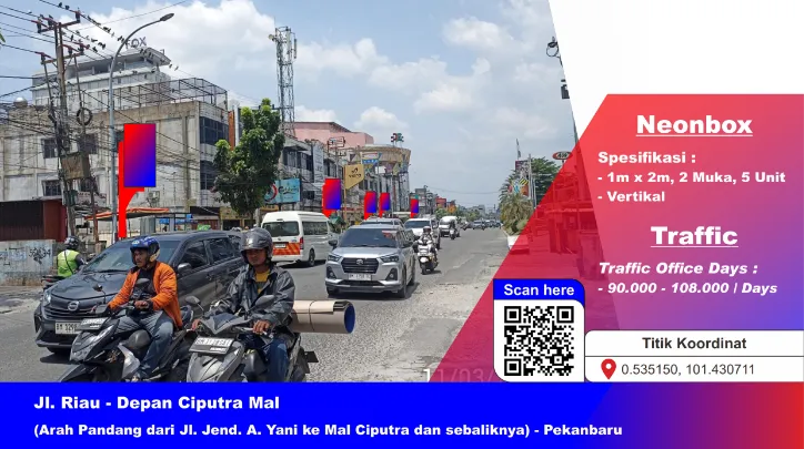 Lokasi Sewa Billboard dan Baliho di Jl. Riau, Depan Mall Ciputra Pekanbaru Riau